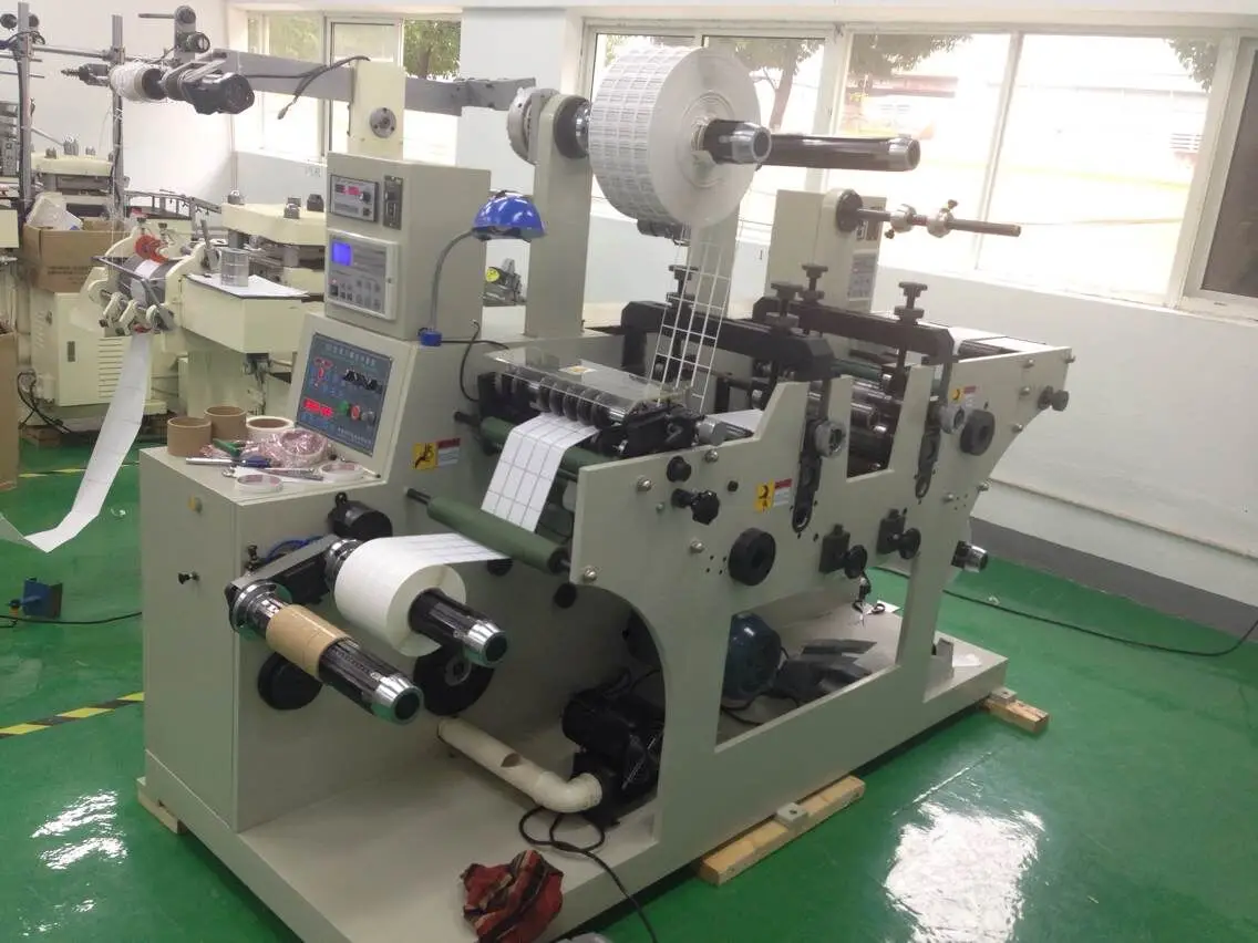
HJ--520Y 2 rotary die cut station adhesive foam tape label die cutter with slitting function 