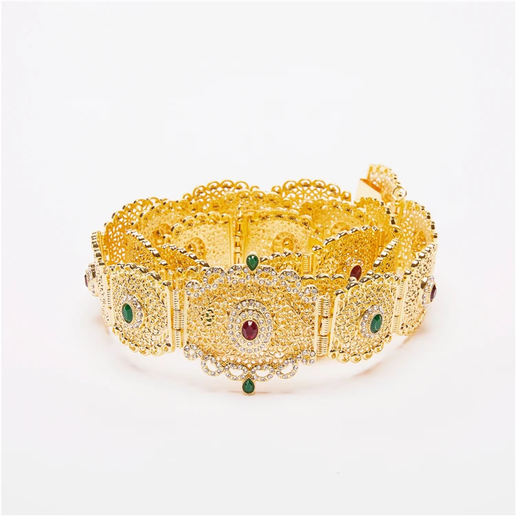 Лидер продаж 2021 апреля, марокканский шикарный СВАДЕБНЫЙ металлический ажурный пояс Caftan для роскошных женщин, ремень с цепочкой, ремень с регулируемой длиной