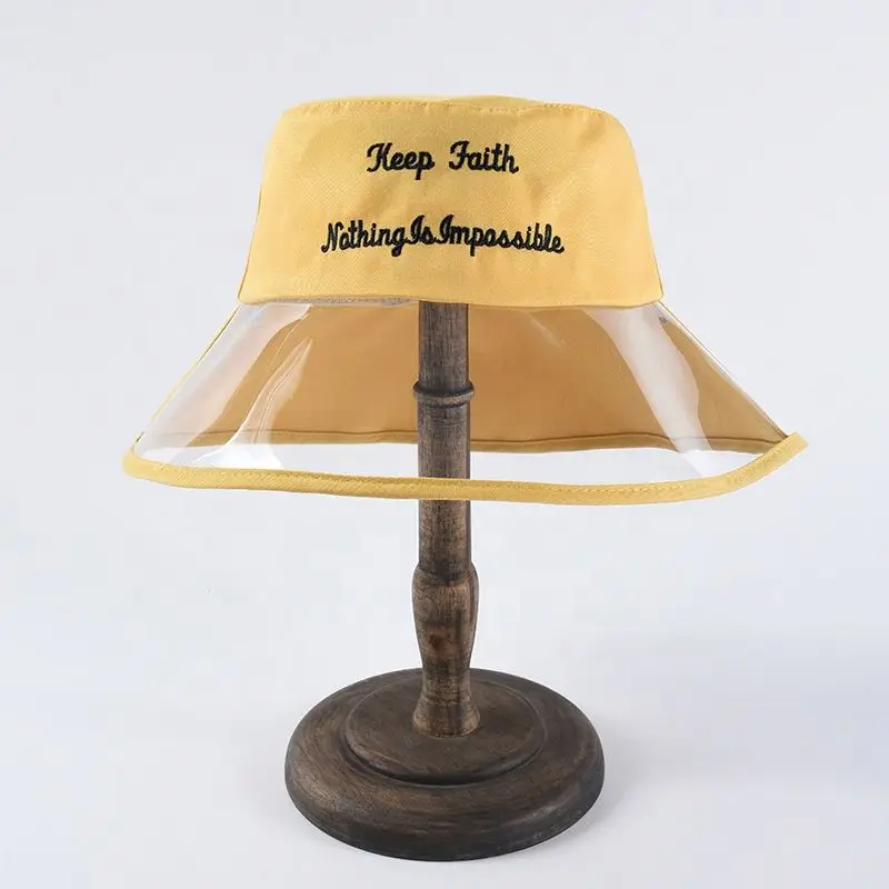 2019 New Teenager Women Men PVC Transparent Bucket Hat with Embroidery Letters