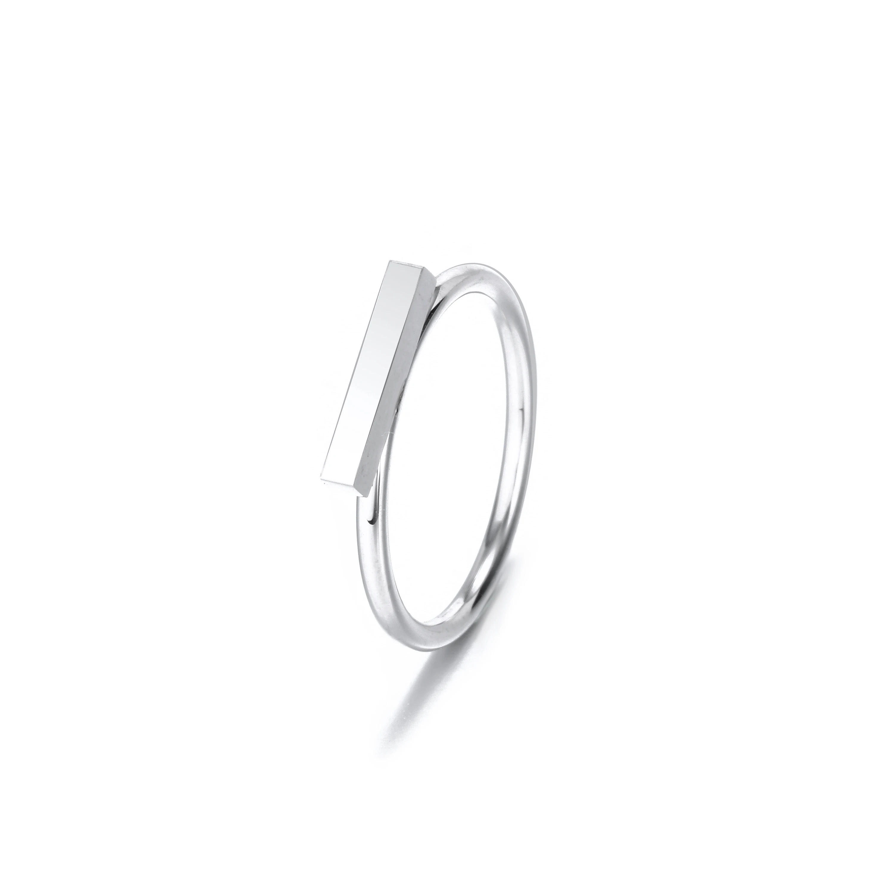 Wholesale Custom Made Ladies Fashion Personalized Minimalist Blank Bar Stainless Steel Ring YD14973