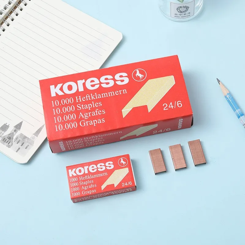 Hot Selling Nordic Rose Gold Stapler Student Fashion Transparent Stapler High-End Light Luxury Office Supplies Stapler