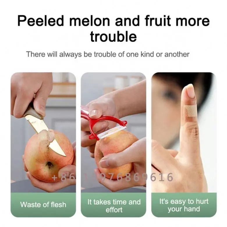 Kitchen Tools Plastic Stainless Steel Multifunctional Fast Manual Fruit Pear  Peeler With  Cutter