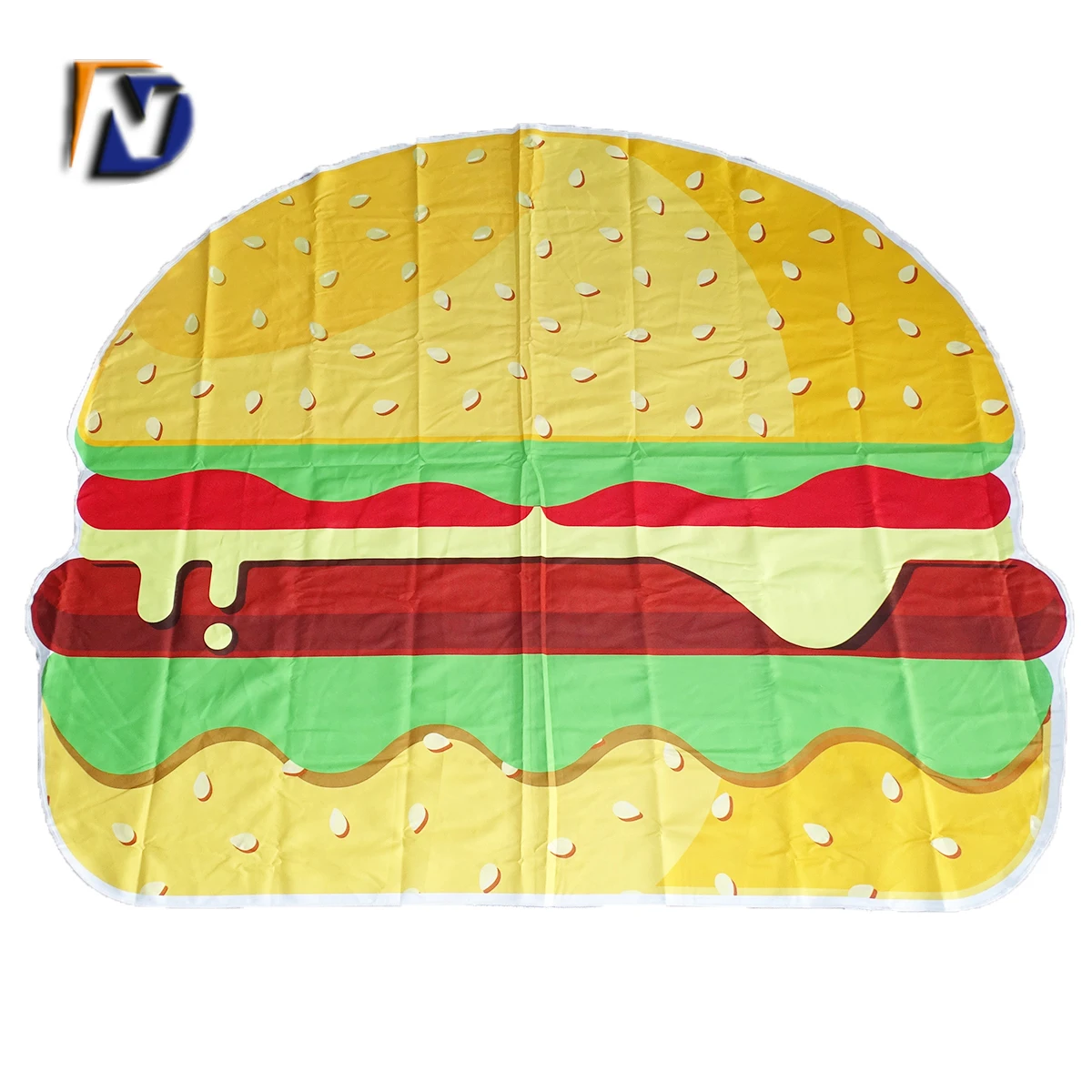 Полотенце из микрофибры с гамбургерами, быстросохнущее, неправильной формы, полотенце из микрофибры