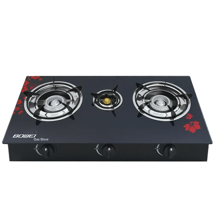 Built-in inexpensive kitchen appliances Three cast iron burners gas stoves