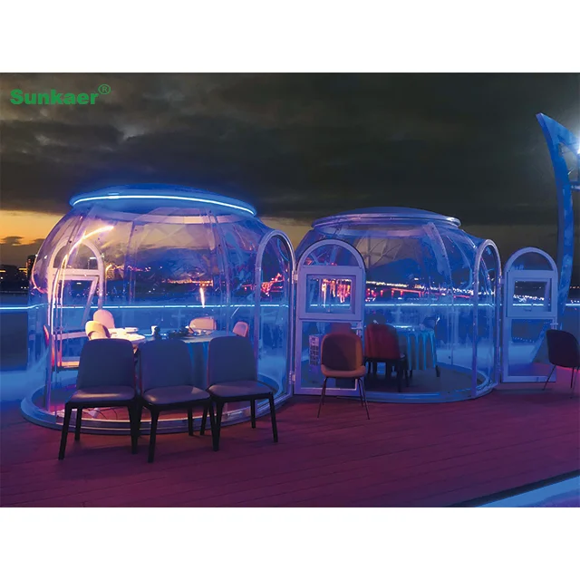 Top aluminum factory price Outdoor Polycarbonate Dome Room Aluminum Dome House Luxury Clear Pc Sheet Dome