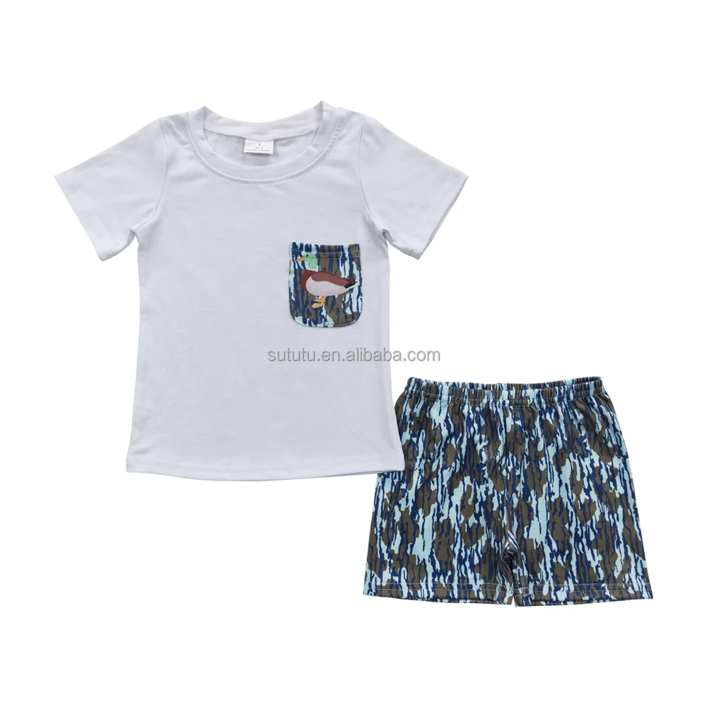 2023 New Casual Kids Boys Clothing Sets Country Mmallard Duck Shorts Set Summer Boys Outfit