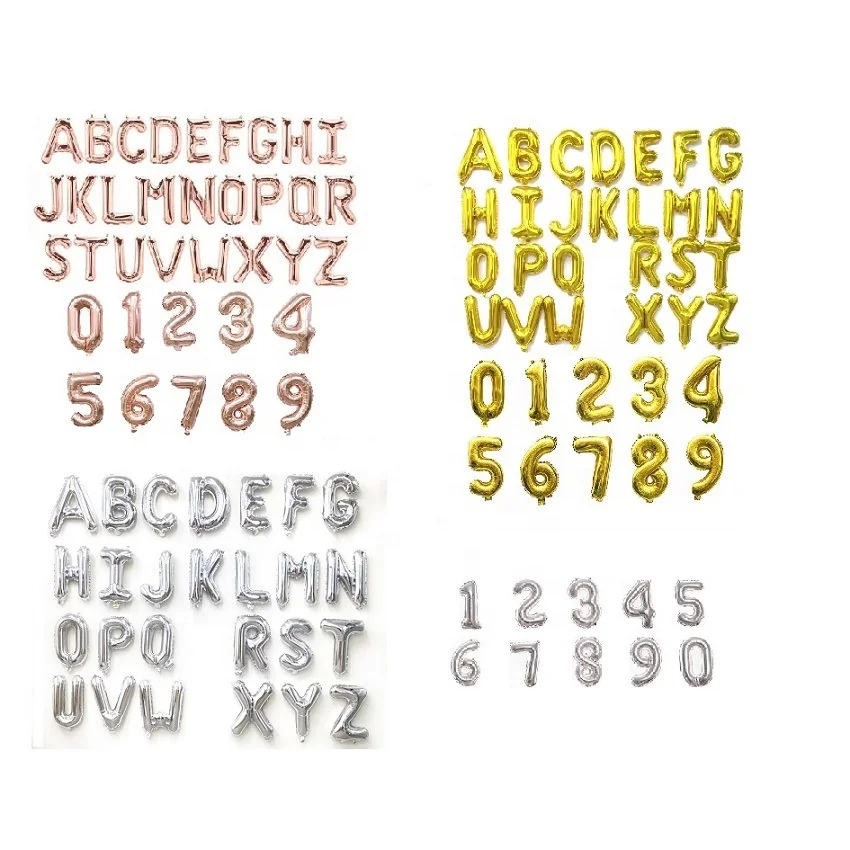 16 дюймов алфавитные шары от A до Z и цифры от 0 до 9 фольгированные шары для дня рождения, свадьбы, украшения для детской вечеринки