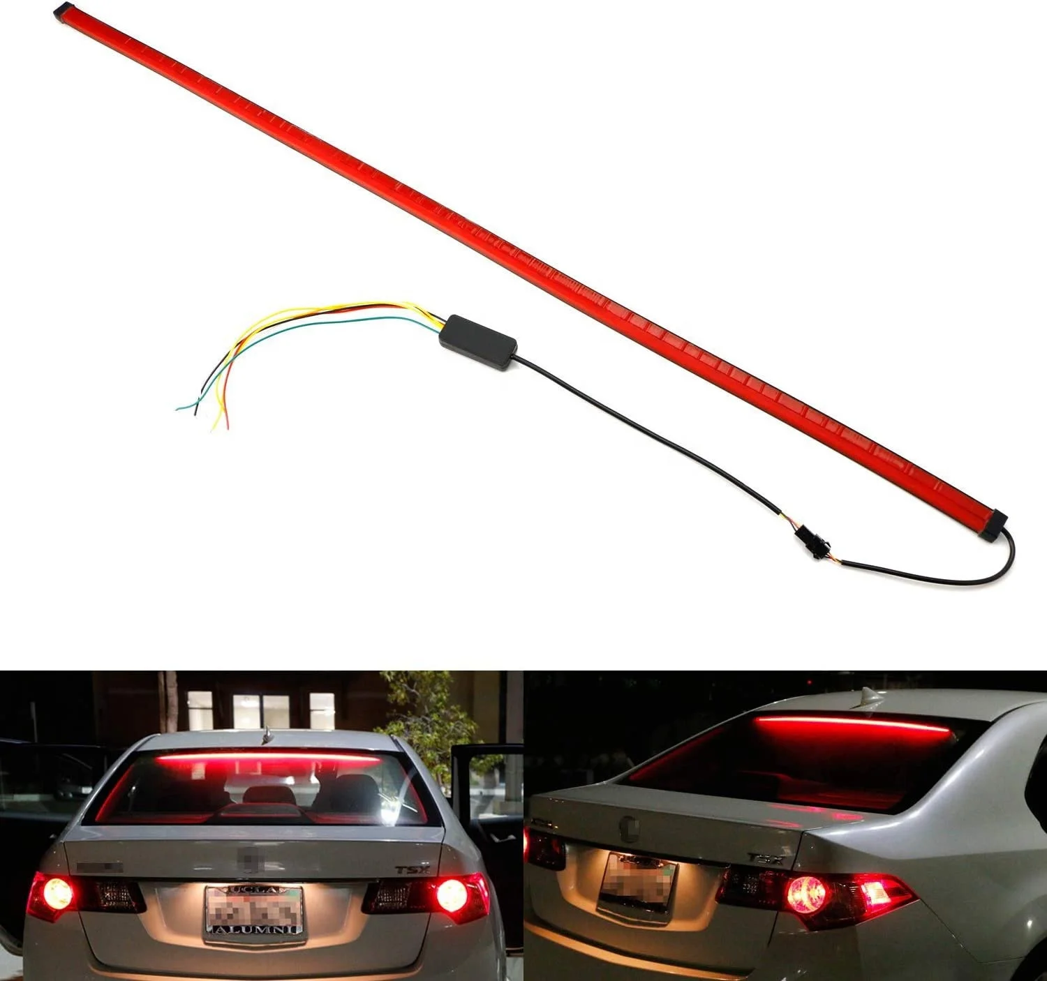 1M High Mount Rear Tail Brake Led Warning Strip Light Car Strobe Flashing Stop Lamp 12V Flexible Led Flow Red Color Running