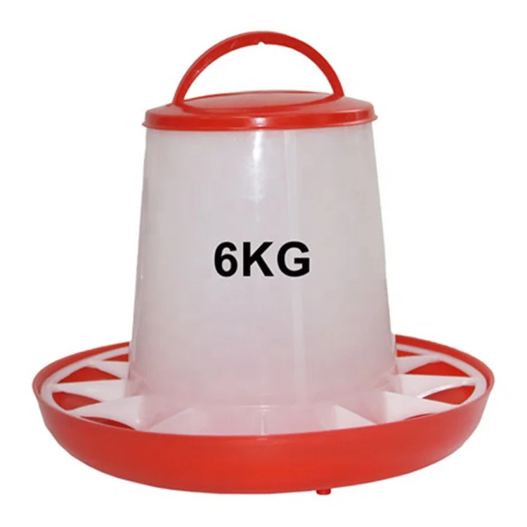 6 KG Plastic Chicken Feeder Animal Bird Feeder Holding Basin Chicken Poultry Feeder