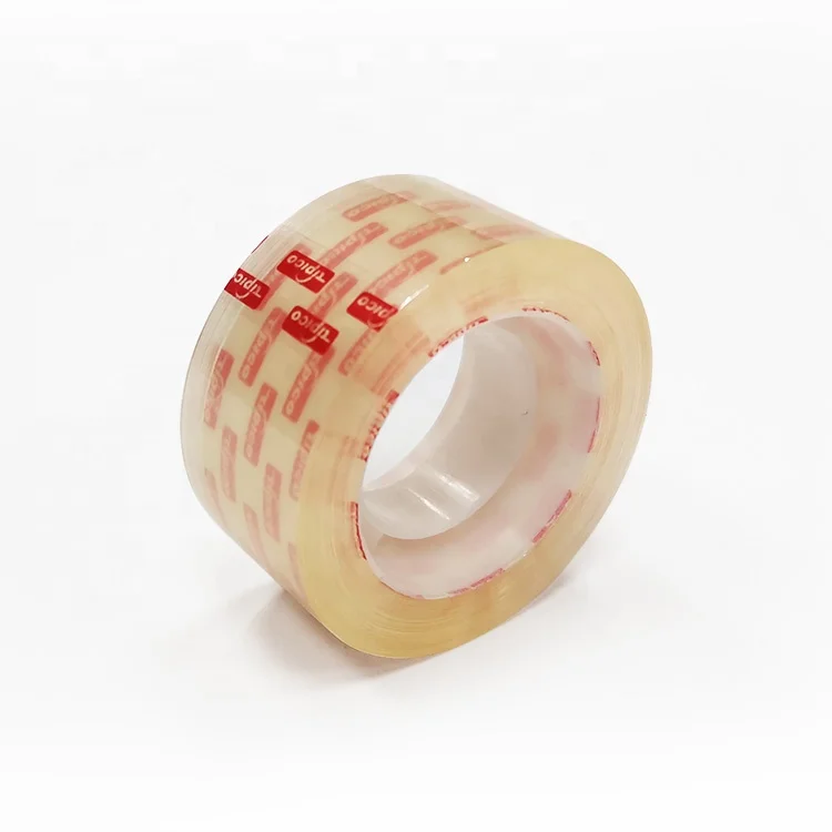 Bopp Crystal Supper Clear No Bubble Tape Roll Plastic Film Custom Logo Transparent Self Adhesive Packing Tape