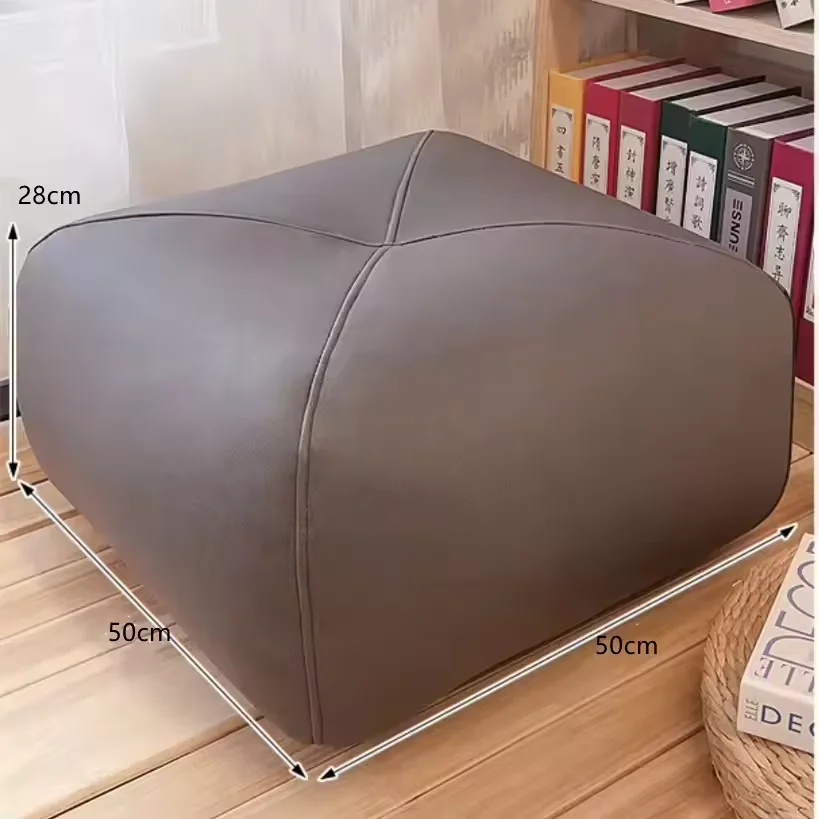 Wholesale PU Leather Ottoman Stool Chair Living Room Pouf Bean Bag Without Filling