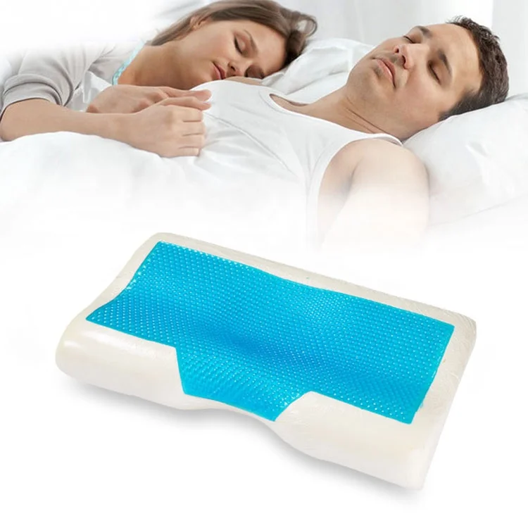 
Shinnwa butterfly anti snoring ventilate fabric cover anti snore neck support cooling memory foam contour bed pillow with gel 