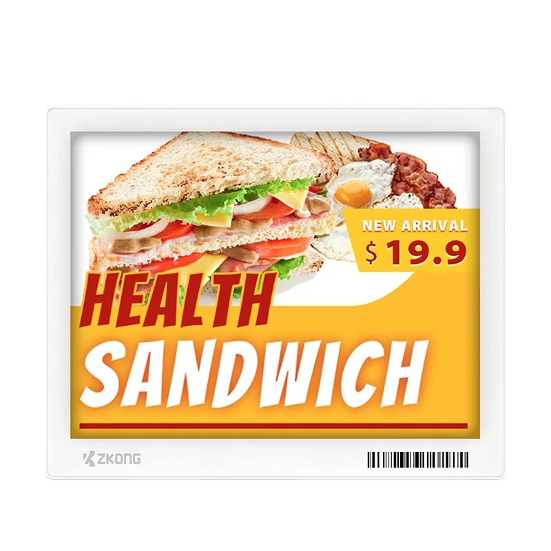 Zkong 5.8 Inch Digital Price Label Customize Price Tag Multi-color Supermarket ESL