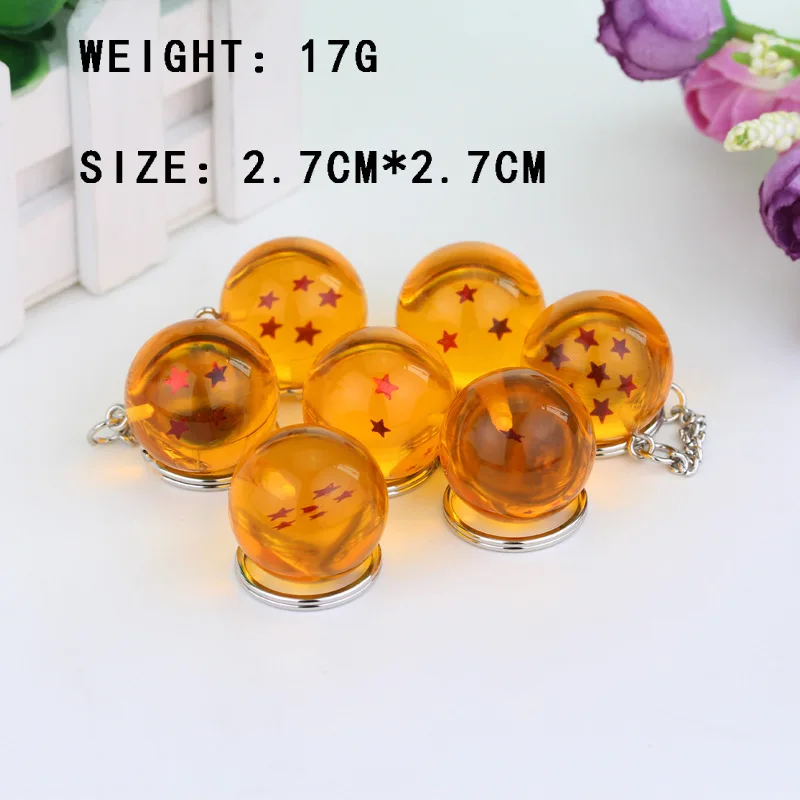 Custom Anime Keychain Charms 1 2 3 4 5 6 7 Star Dragon Balls Keyring Pendant
