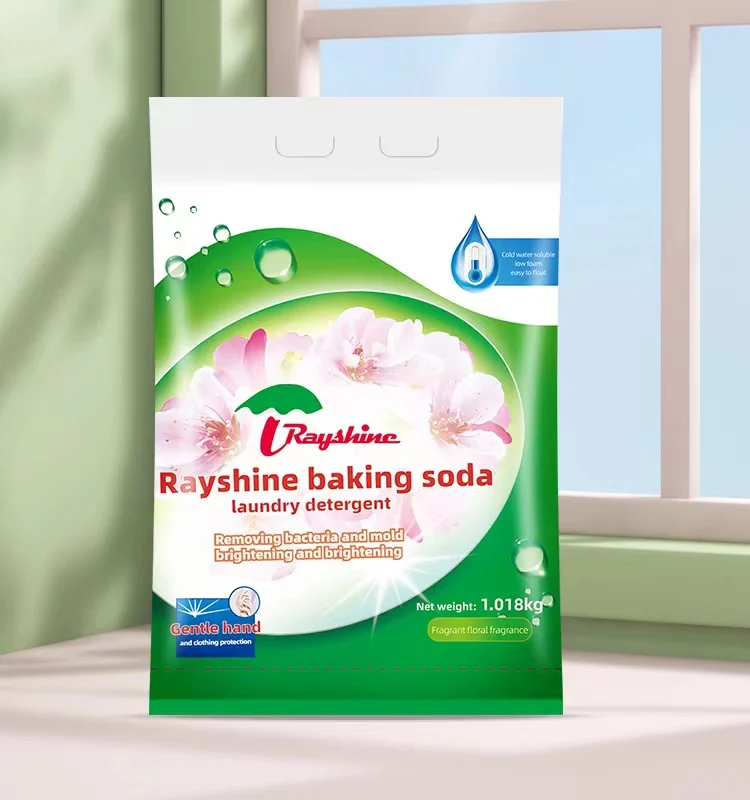 Rayshien Wholesale Rich foam eco-friendly Laundry Soap Washing Powder Detergent for clothing wash 1KG/bag