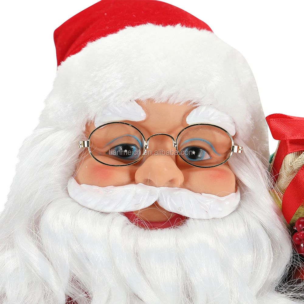 60cm Custom Christmas plush santa claus electric navidad Ornament Decoration Figurine Fabric Holiday Festival Xmas holiday