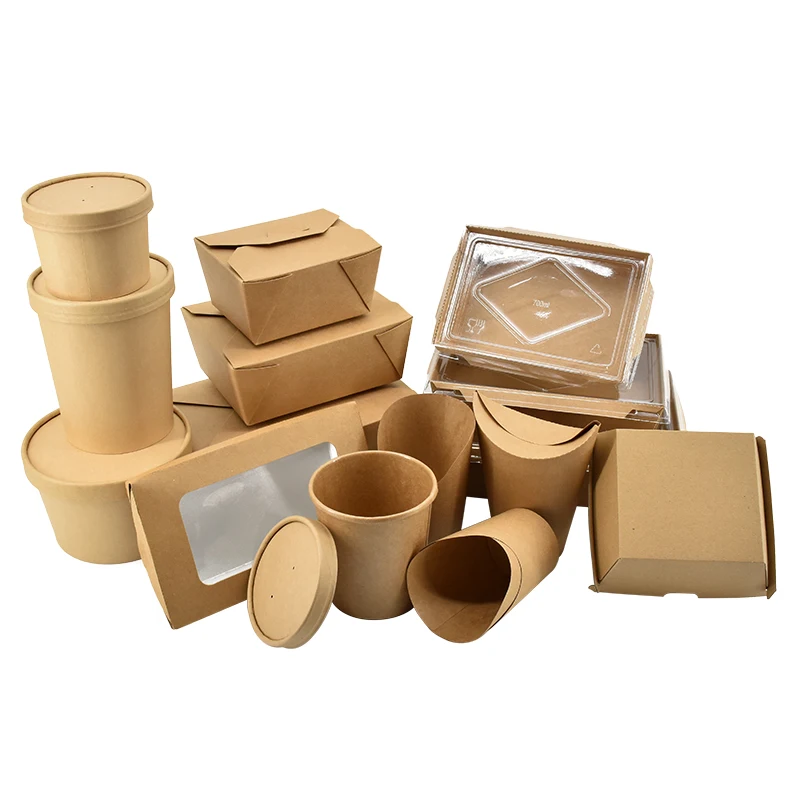  Eco frienfly Custom disposable food paper packaging kraft box