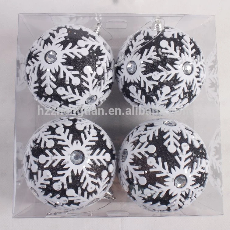 Ornament Glitter Ball for Home and Party Decor round PVC Foam Christmas Tree UV Printed for Crafts Packed in Box