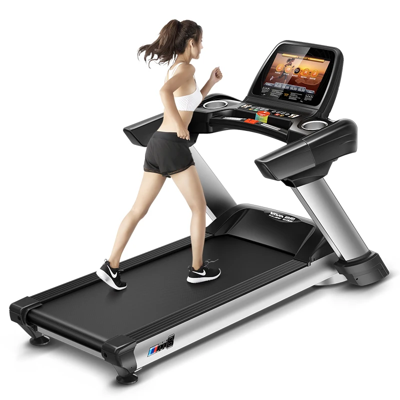 YPOO tv screen motorized treadmill ac motor fitness electric strong treadmill running treadmill semi commercial with  YPOOFIT APP