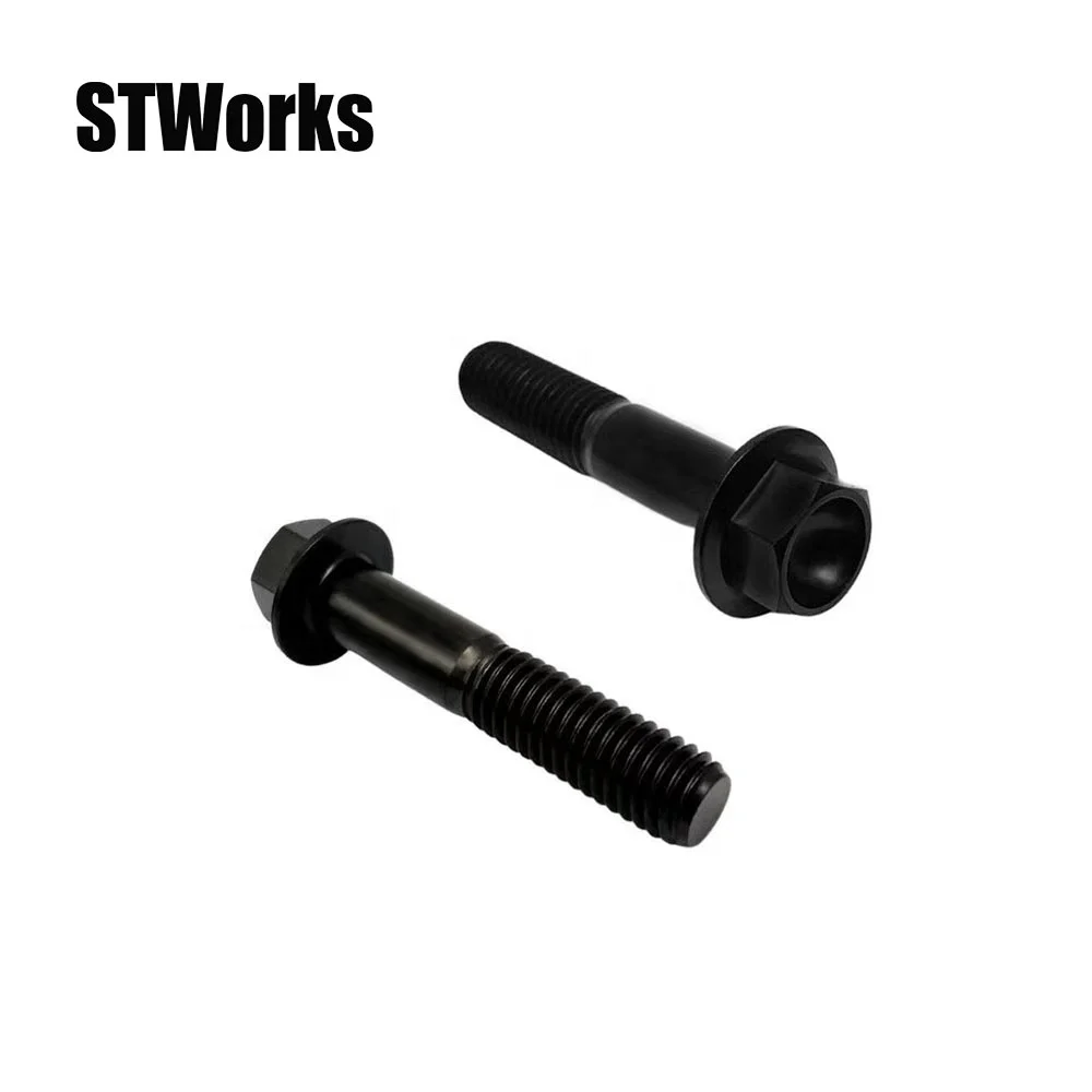 Racing bolts  M8 1.25 Pitch Titanium bolts Ti DIN6921 Flange Hex Bolt Screws