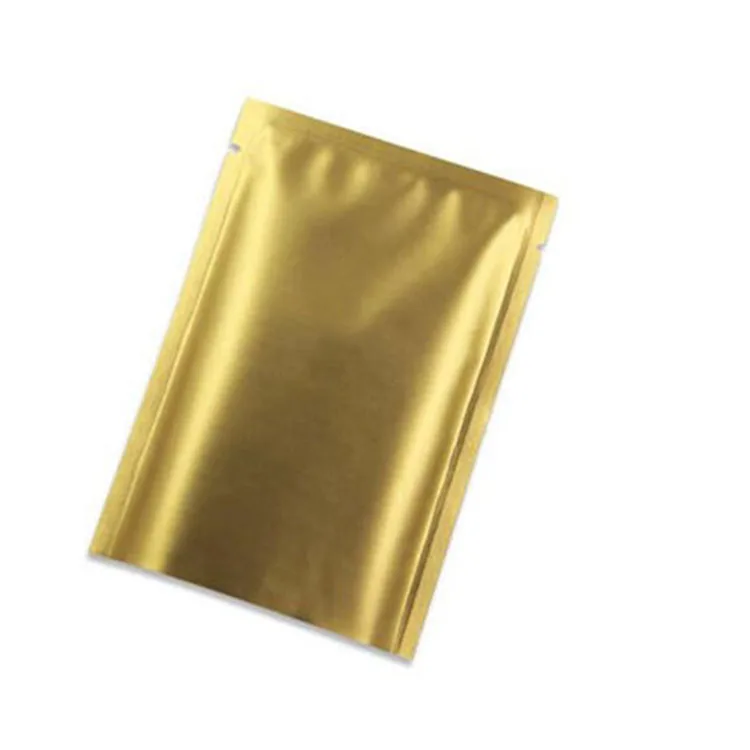 
Gold Custom Coffee Imprint Design Mylar Foil Flat Open Bottom Bags For Instant Coffee 