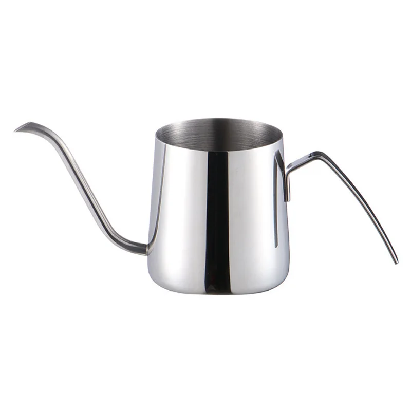 350ml 250ml Stainless Steel Handle Drip Coffee Pot With Lid Spout Long Mouth Coffee Kettle