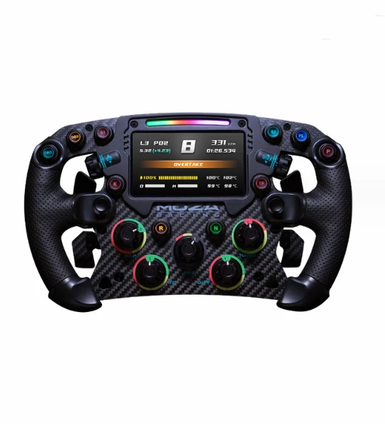High quality custom made oem silicone rubber overmoulded carbon fiber game steering wheel for sale