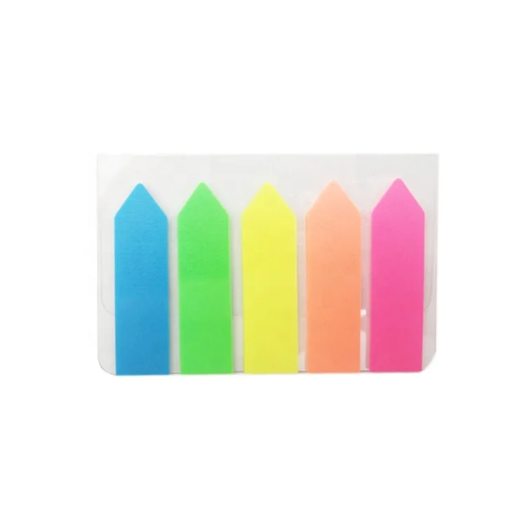 STASUN 5 fluorescent colour Arrow Plastic PET film index sticky note book mark