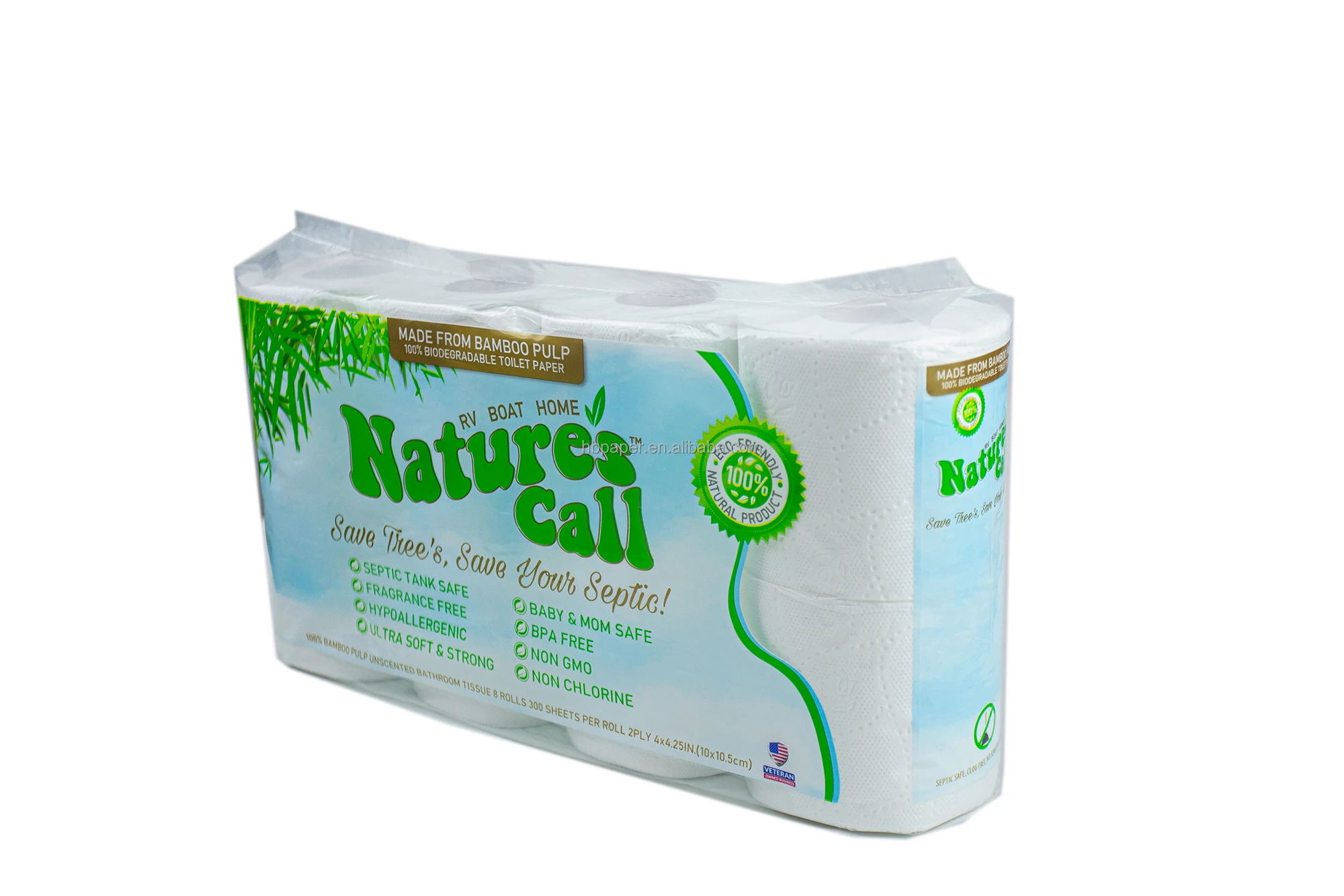 100% Bamboo Premium 3Ply Toilet Paper Set of 24 Rolls 300 Sheets per Roll | Eco-Friendly Ultra Soft Toilet Paper