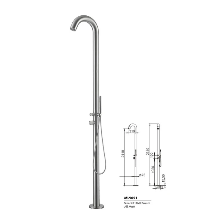 Hotel Bath Outdoor/Garden/Beach 316 Stainless Steel Beach Swim Freestanding Shower