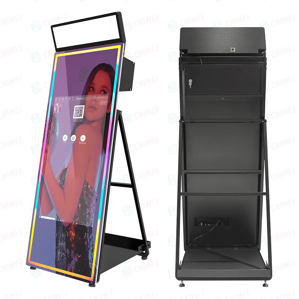 Wedding Beauty Pic Foldable 72 Inch Large HD Mirror Photobooth with 43 Inch Touch Screen and RGB Lights