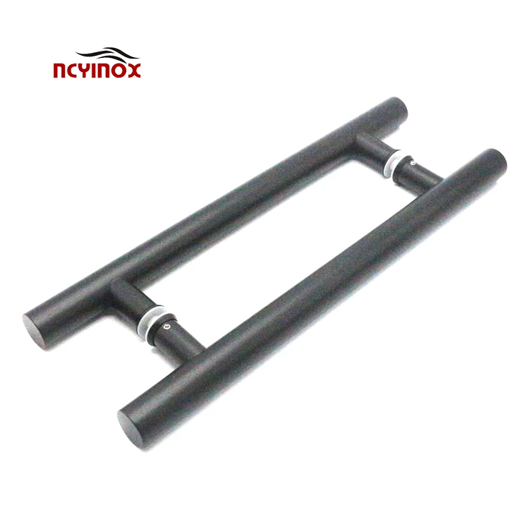 Stainless steel door handles  H-Type Polish finished Mirror finished  door handles suitable for 8-12mm thickness glass