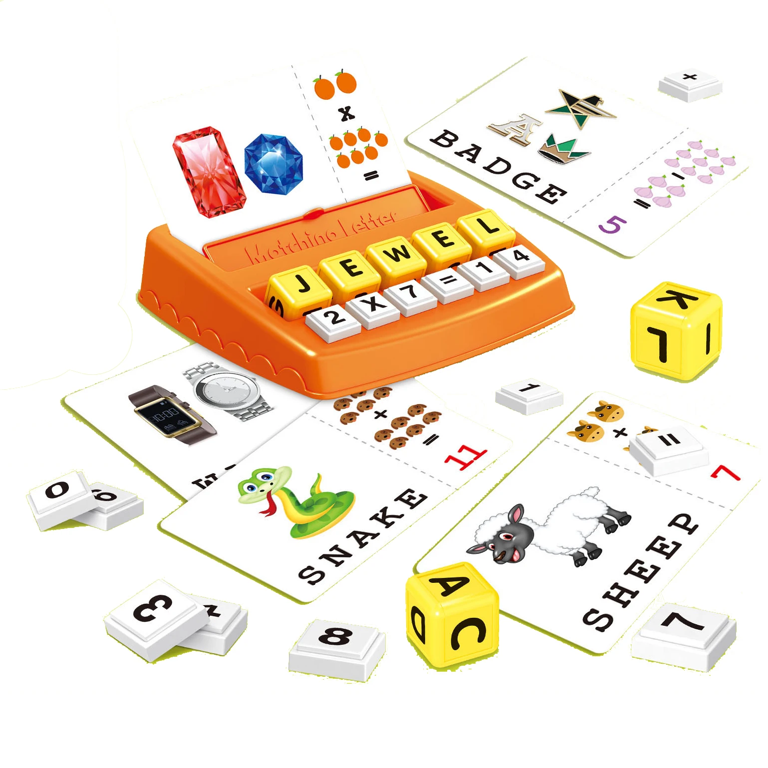 Kids spelling words ABC board game 2 in 1 math study toy English learning alphabet letter matching game