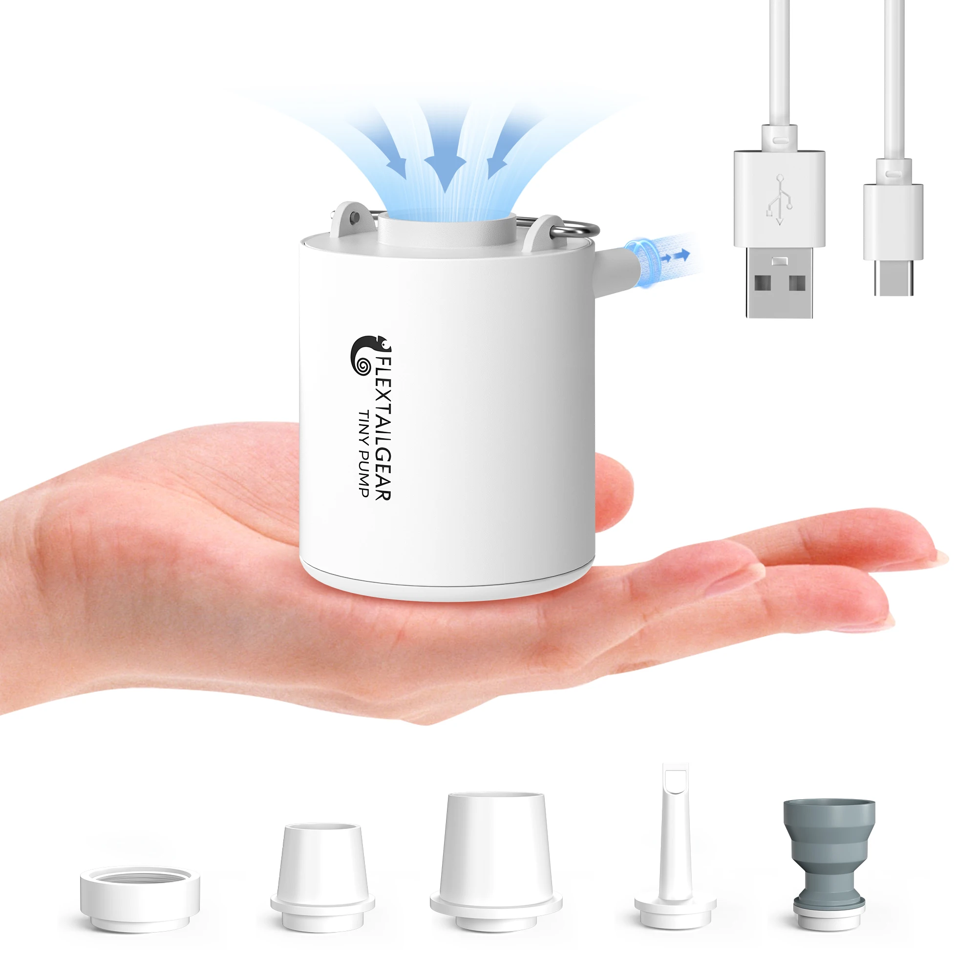 Tiny  Pump Portable Ultra-Mini Air Pump with 1300mAh Battery USB Rechargeable to Inflate Deflate for Pool Floats