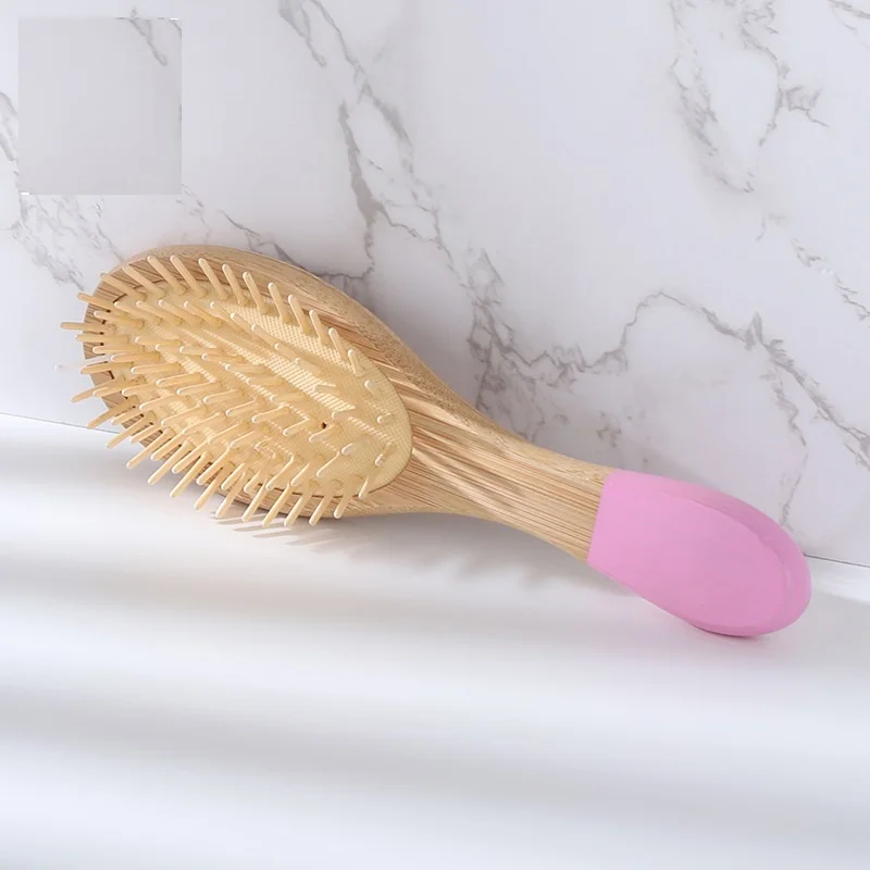 Wholesale Massage Natural bamboo  hair brush Oval Hair detangling hair Brush