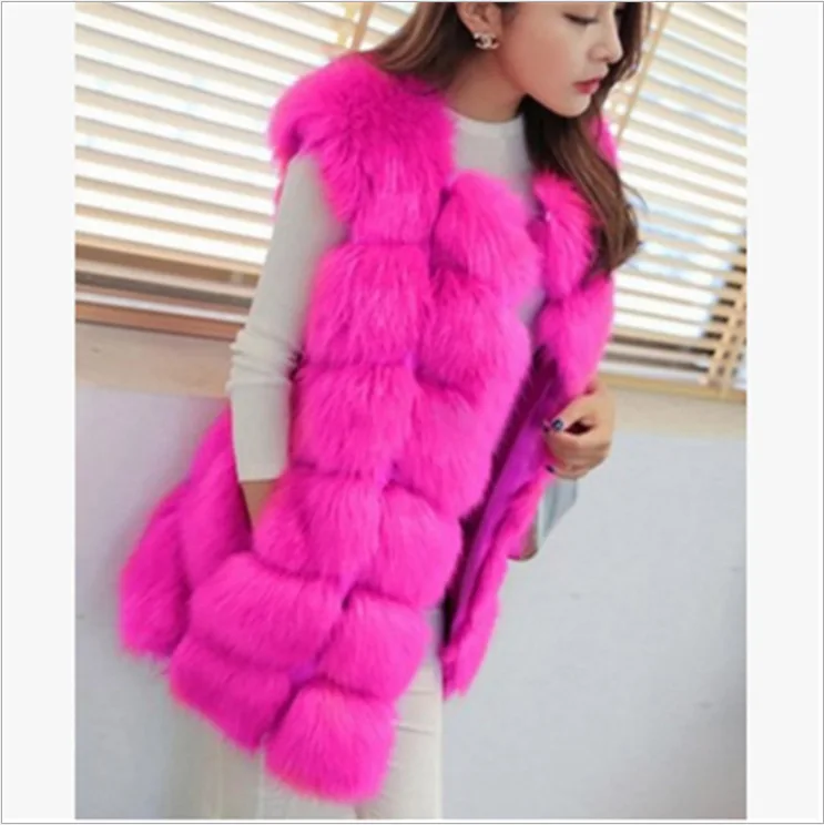 Low-Cost Sales Plush Faux Fox Fur Vest Fur Vest Multiple Colours Rabbit Faux Fur Vest