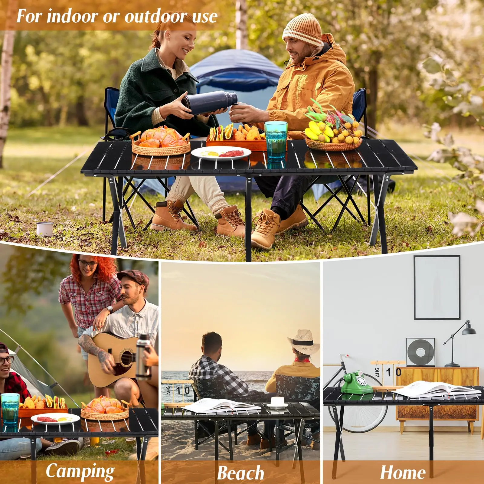Outdoor Tourist Tables Camping Folding Picnic Table Carbon Steel Camping Equipment Portable