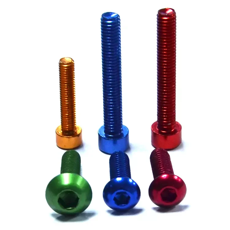 Custom Anodized colors 6063 aluminum hex socket button head screw