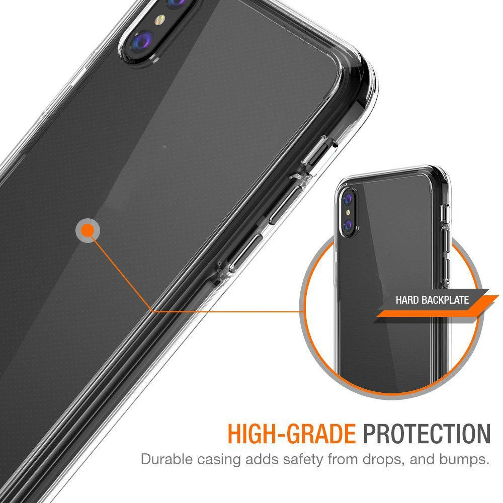 for iphone case Reinforced Cushion Shockproof TPU Phone Case for iPhone Xs/Xs Max, Rigid Back Panel
