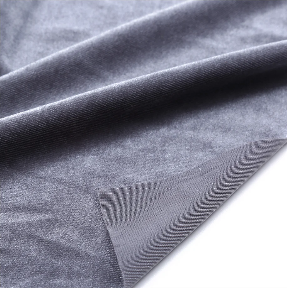 Soft  custom dress textiles shiny spandex fabric ice ks velvet fabrics dress tecido veludo velour shiny fabric