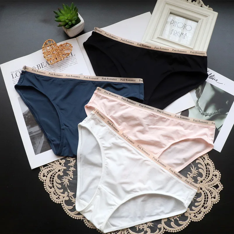 Factory Wholesale Waistband Letters Women Hipster Underwear Seamless Ladies Low Waist Bikini Panties