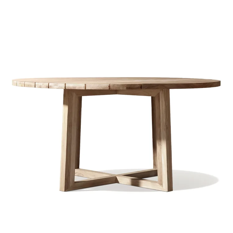 New Arrival American Style Outdoor Dining Set Patio Furniture Garden Set All-weather Teak Wooden Round Dining Table and Chair
