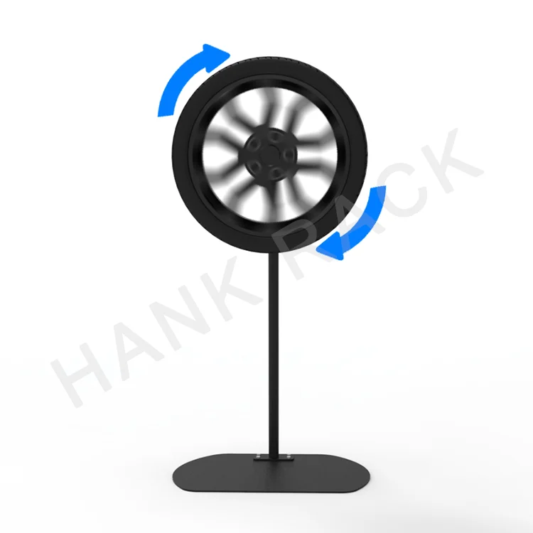 Exhibition Trade Show Tire Center Repair Shop Rotating Rim Rack Stand Spinning Tire Wheel Display