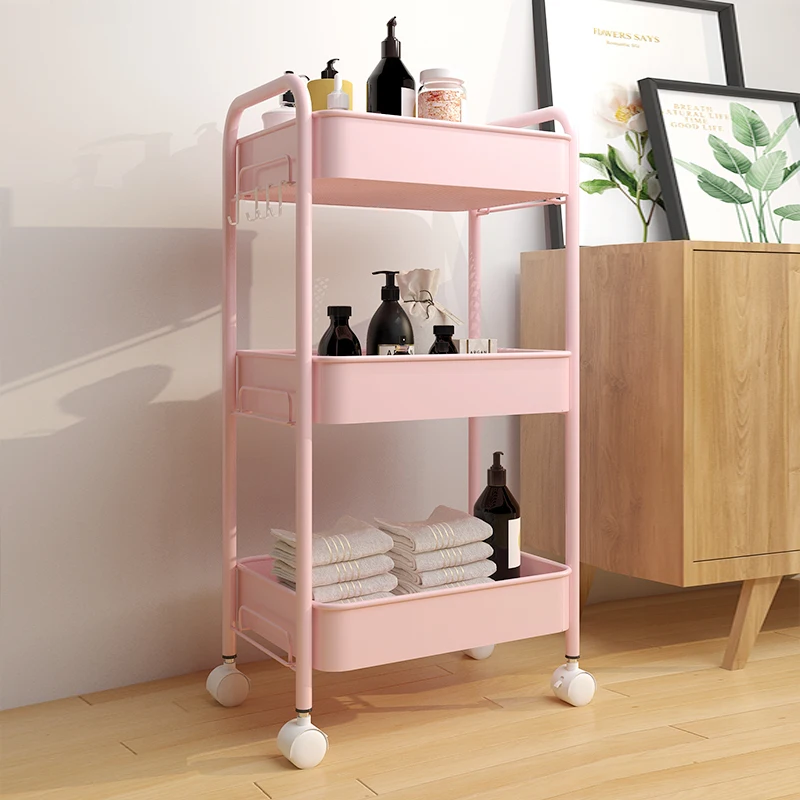 DSH Hot-Selling Metal Moveable Storage Cart Utility Cart With 4 Plastic Wheels