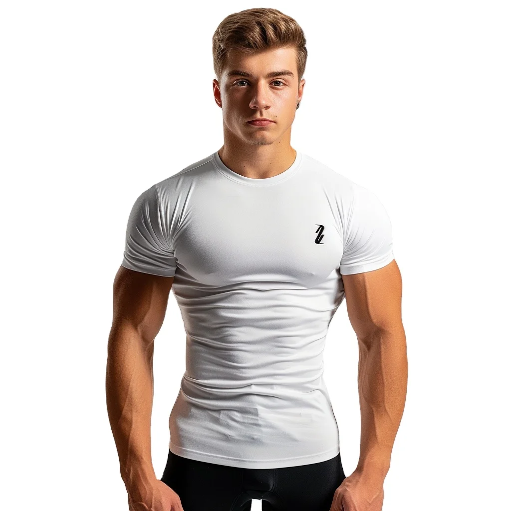 Футболка из полиэстера и спандекса с принтом логотипа