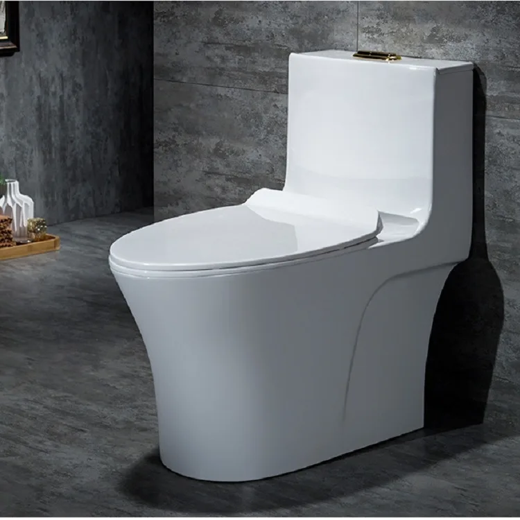 Luxury hygiene sample large stock one piece siphonic wc toilets sanitary ware for Commercial Installations bathroom