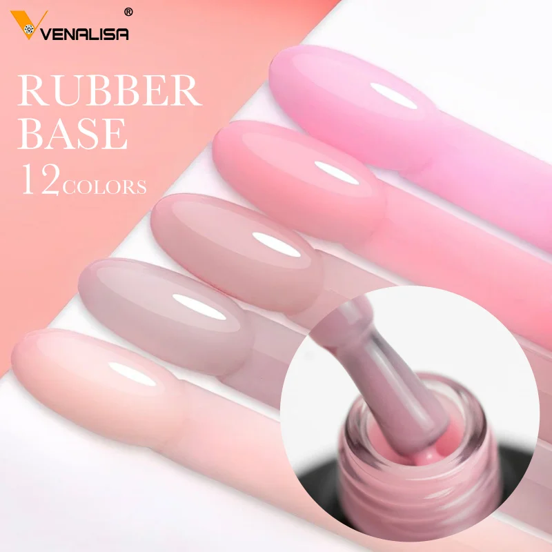 Venalisa 7.5ml Color Rubber Base Coat 2022 Nail Arts Semi Transparent French Nail Camouflage Soak off UV/LED Nail Gel Varnish