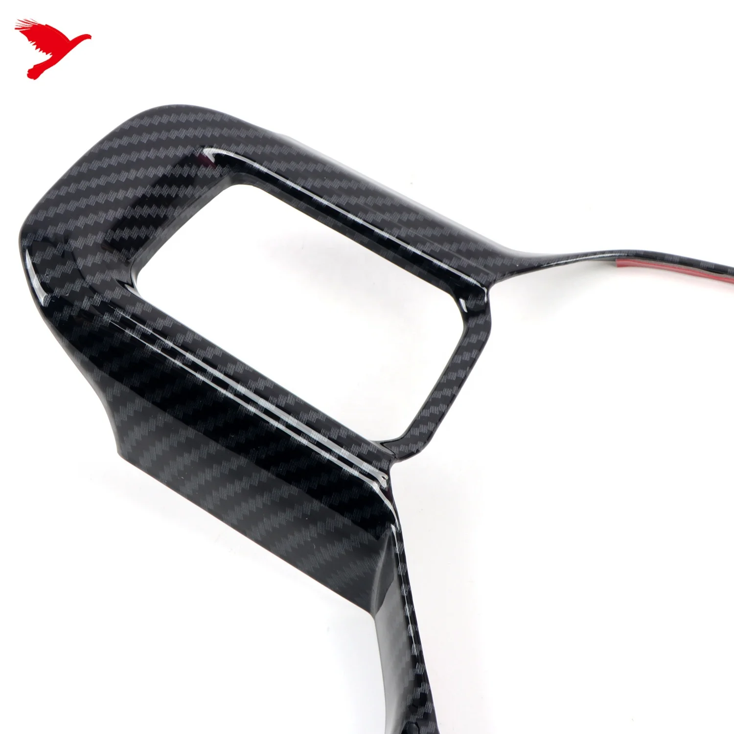 For Ford Mustang 2024 2025 Carbon Black Interior Steering Wheel Cover Trim ABS Car Accessories 1pcs