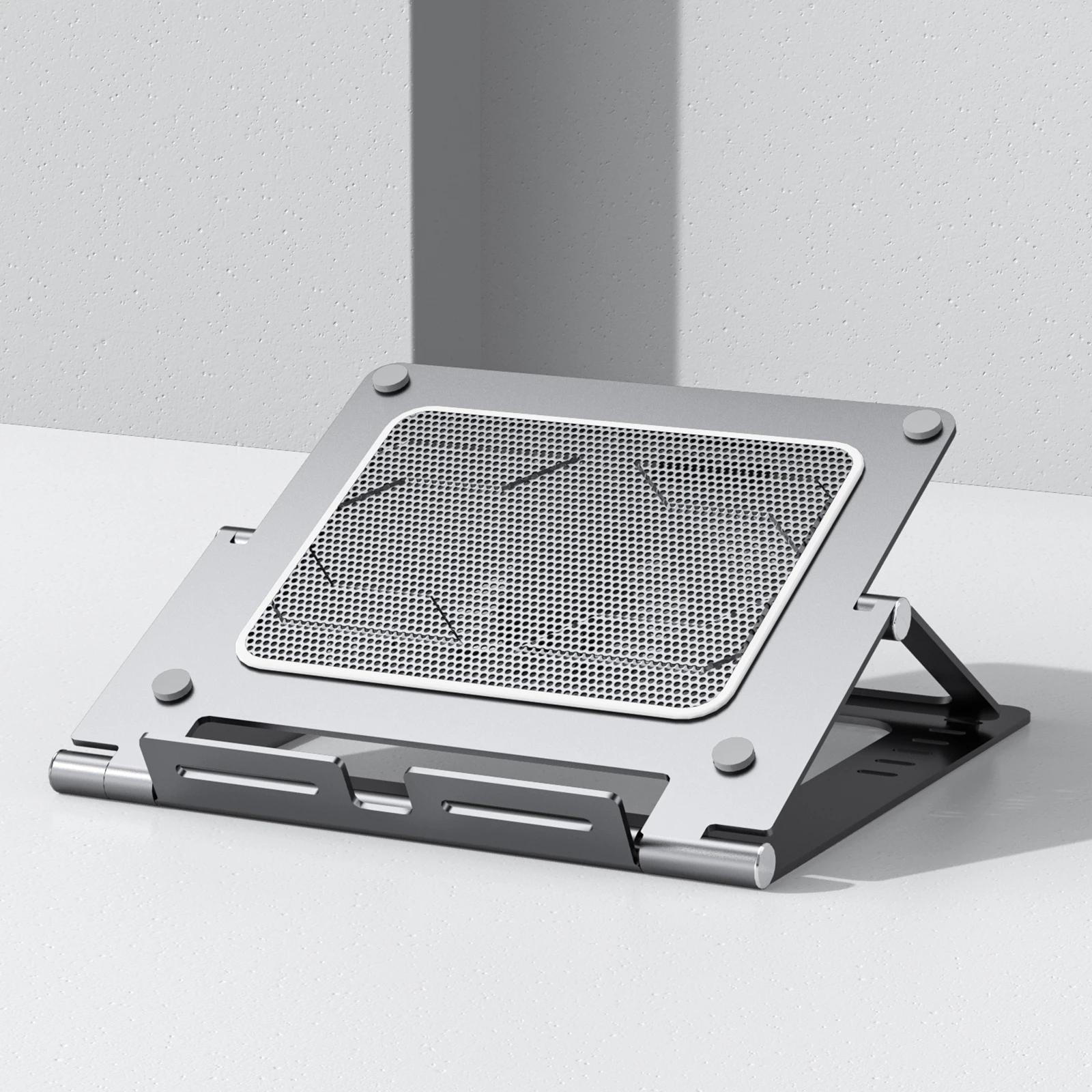 Portable alloy laptop holder Folding desk cooling pad stands low noise fan cooler to prevent overheating Ergonomic laptop stand