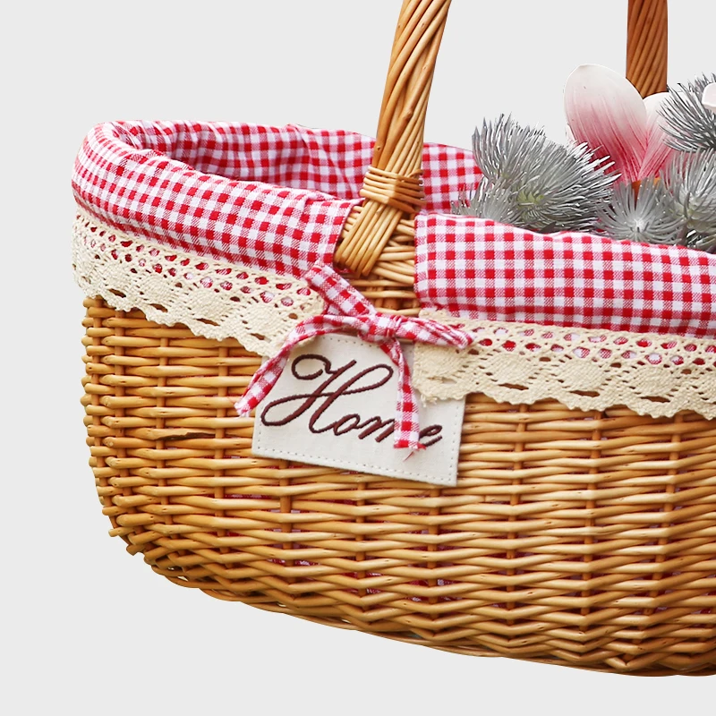 Willow Heart-Shape Flower Basket Wicker Flower Pot Wicker Heart Garden Basket Flower Garden Basket
